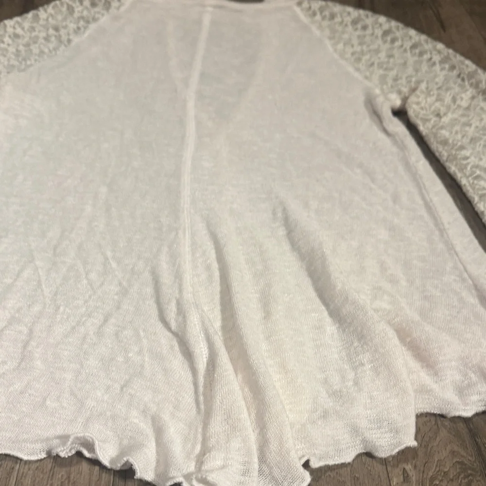 Free People Intimately White Boho Lace Detail Blouse - Size M